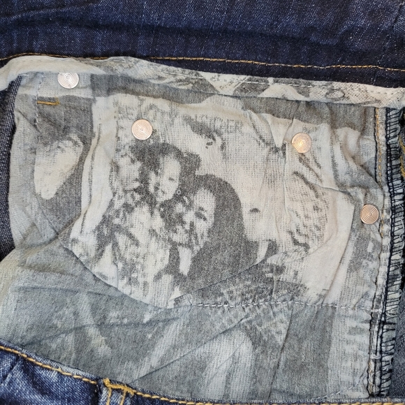 Baby Phat Adjustable Wide Cuffed Dark Denim Jeans Junior Size 11 - Picture 7 of 9